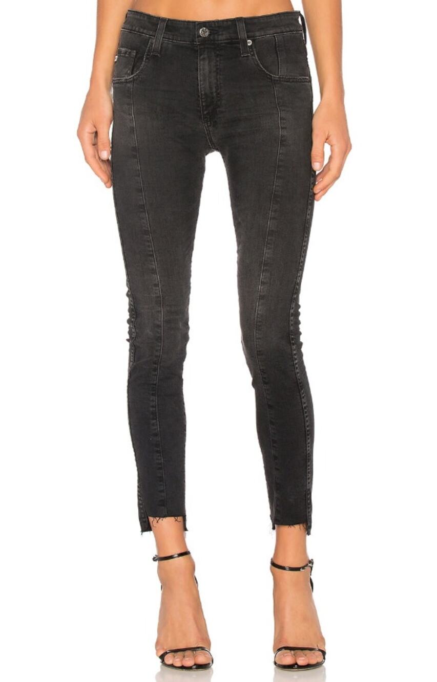 AG Adriano Goldschmied Farrah Seamed Skinny Jeans 13 Year Dusty Black Womens 27R